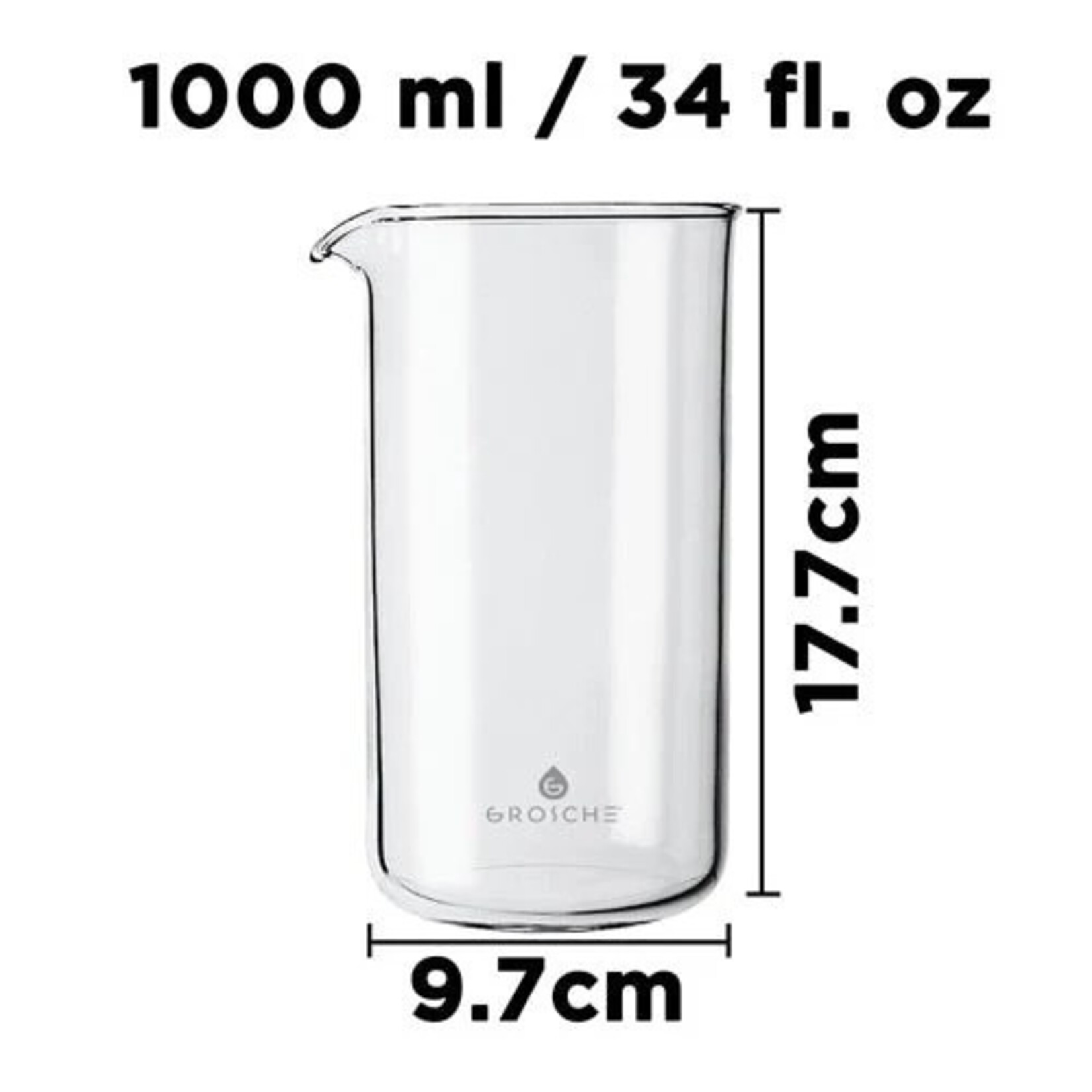 GROSCHE Récipient de rechange pour cafetière à piston, 1 L