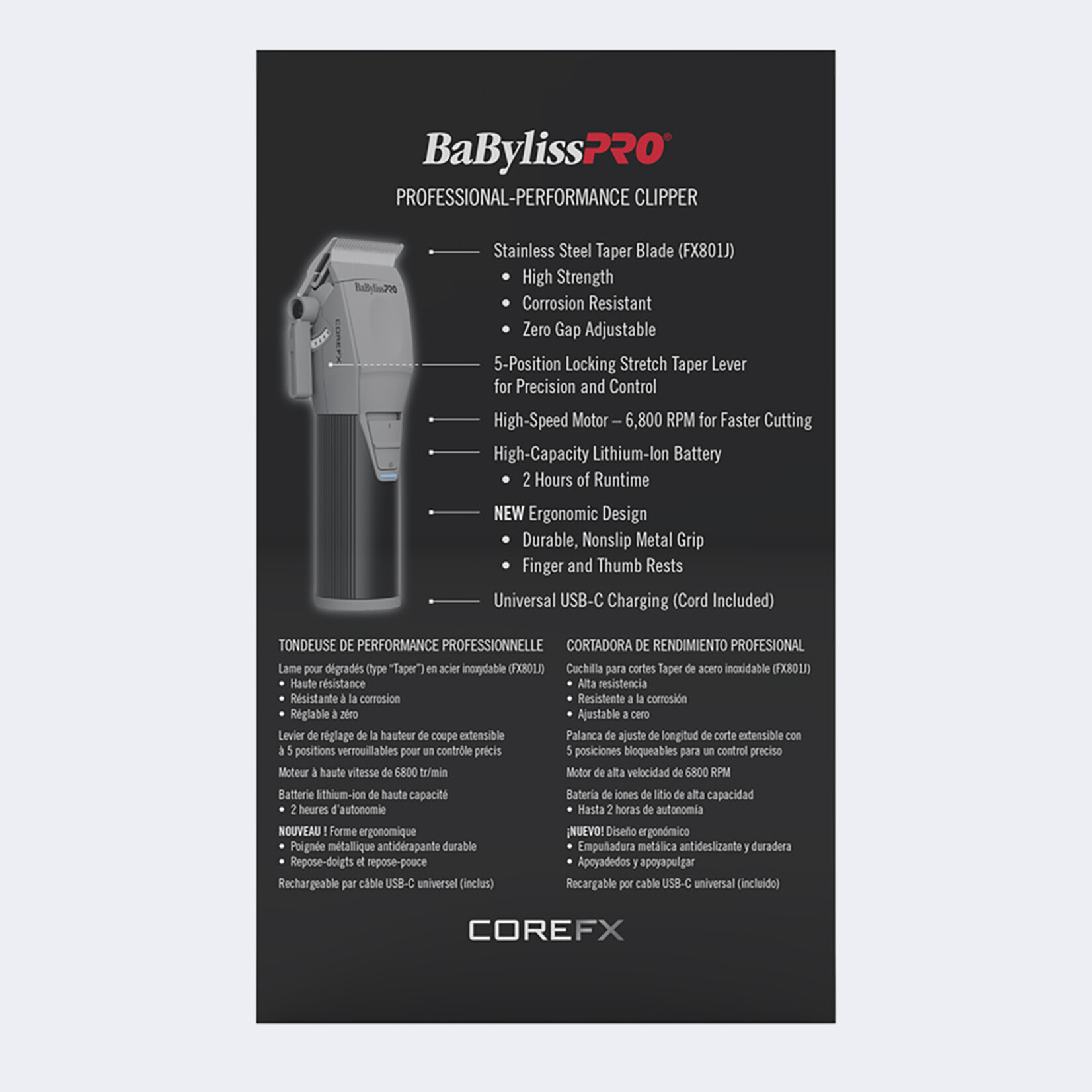 BABYLISS PRO COREFX Professional-performance clipper
