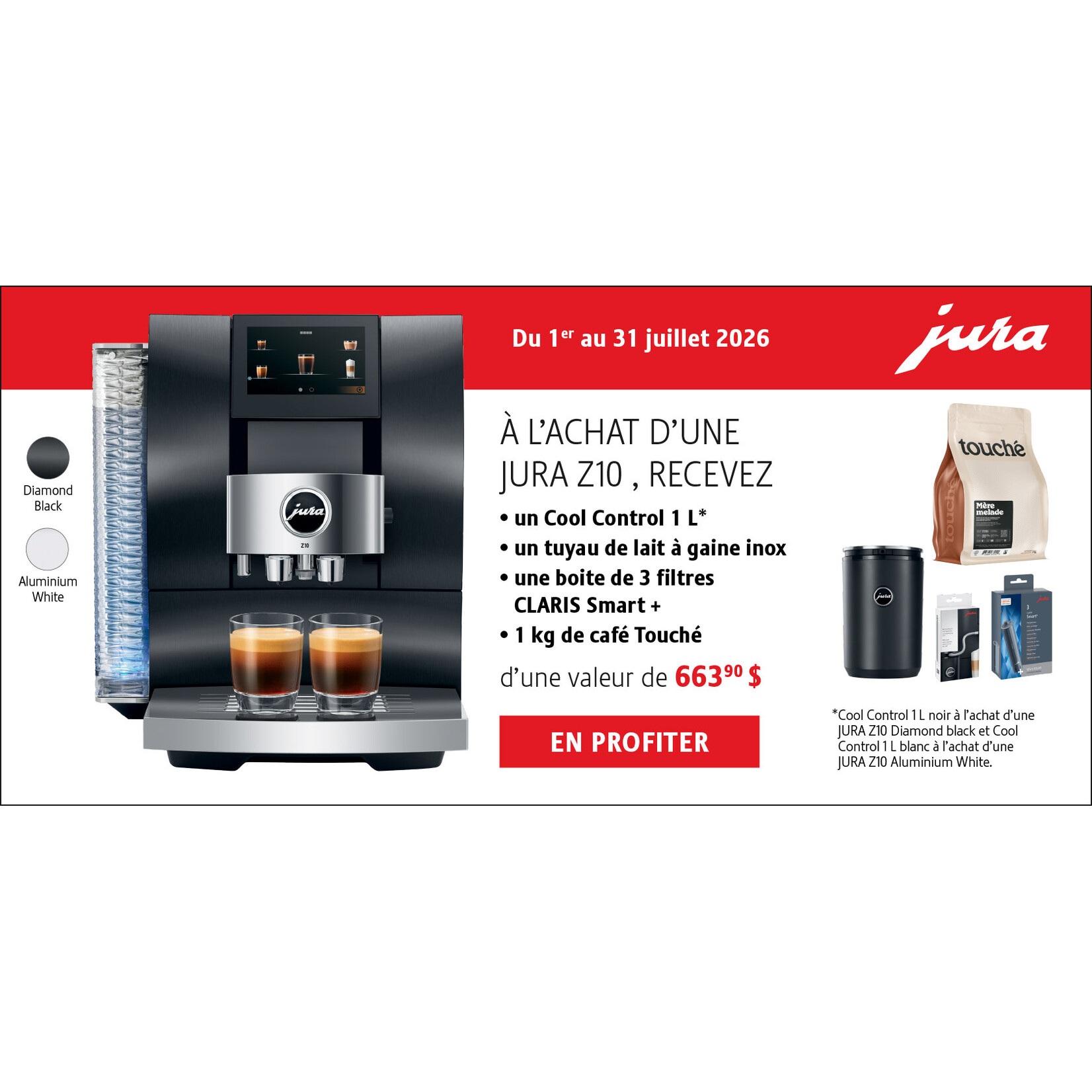 JURA Espresso auto Z10 Aluminium Blanc (disponible en commande spéciale)