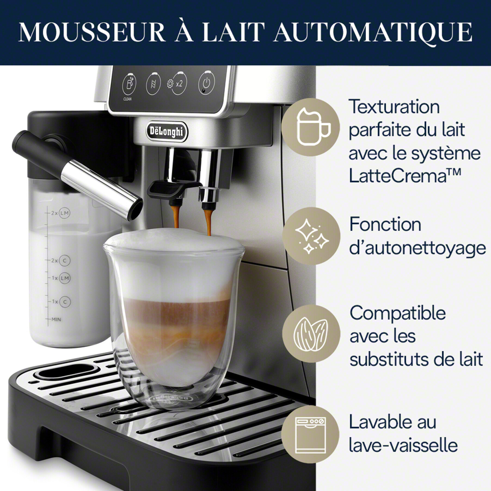DELONGHI Espresso automatique Magnifica Start avec Lattecrema