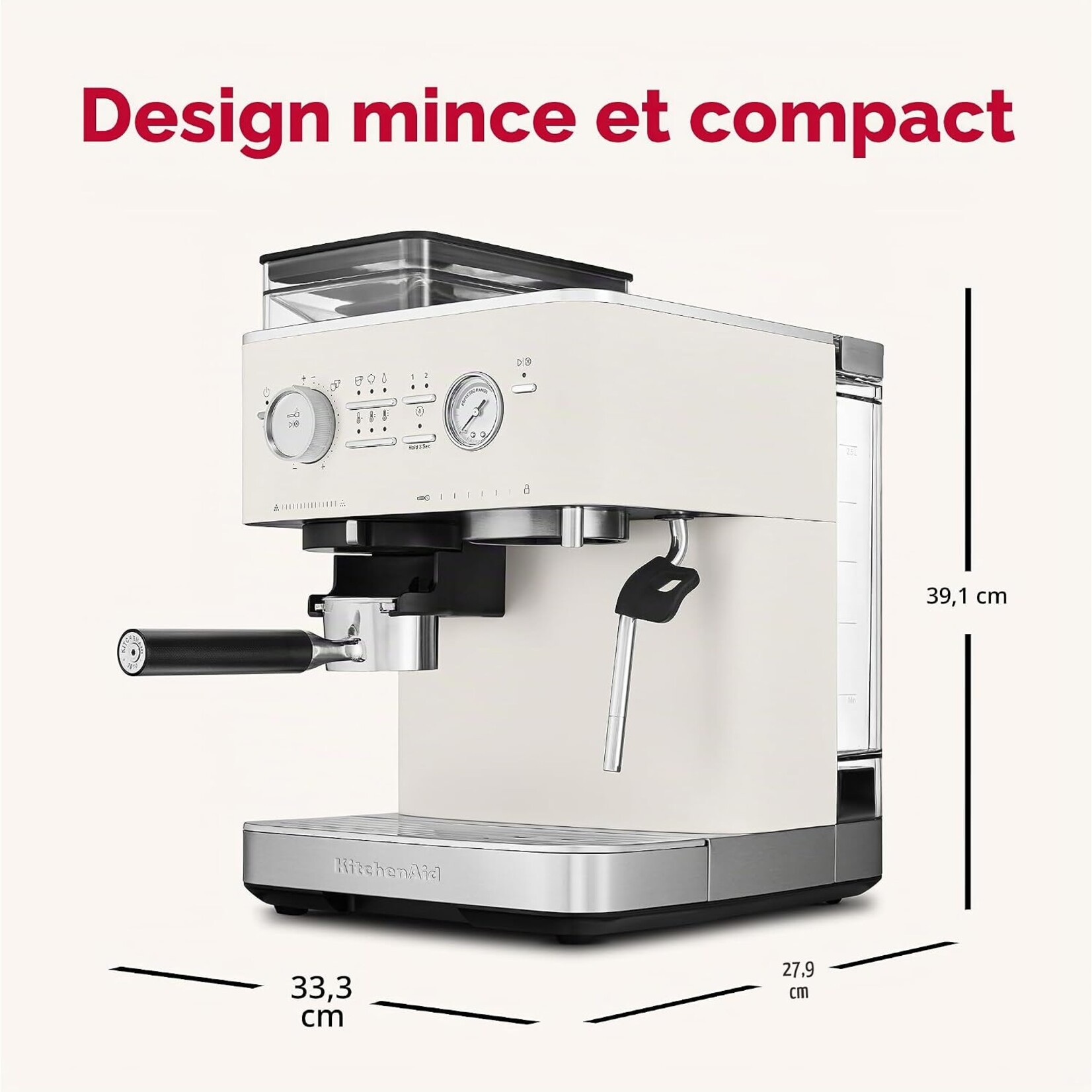 KITCHENAID Semi Automatic Espresso Machine with Burr Grinder, Porcelain