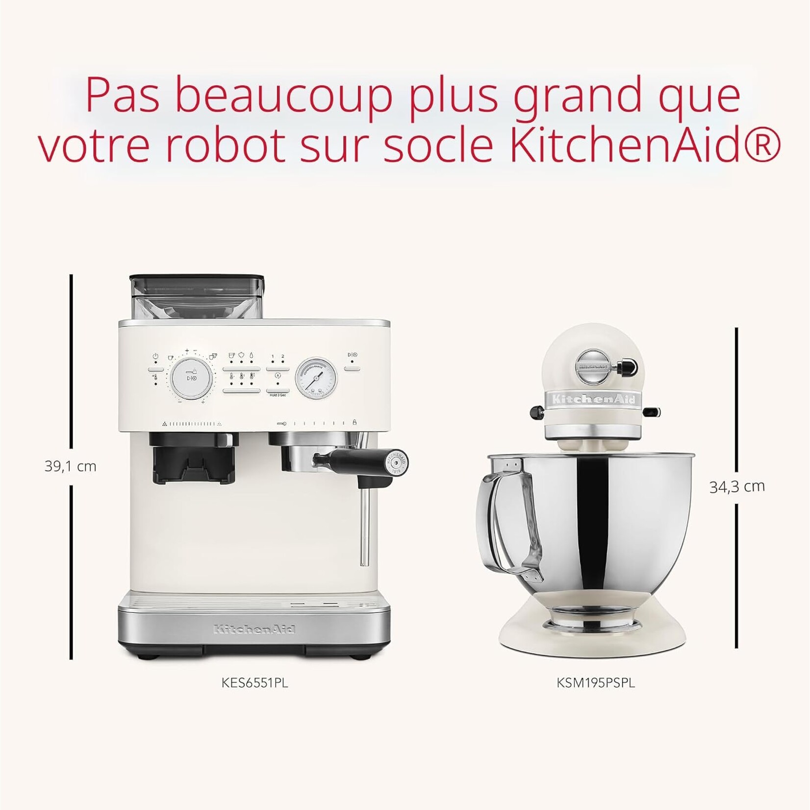 KITCHENAID Machine à espresso semi-automatique avec moulin à meule, Porcelaine