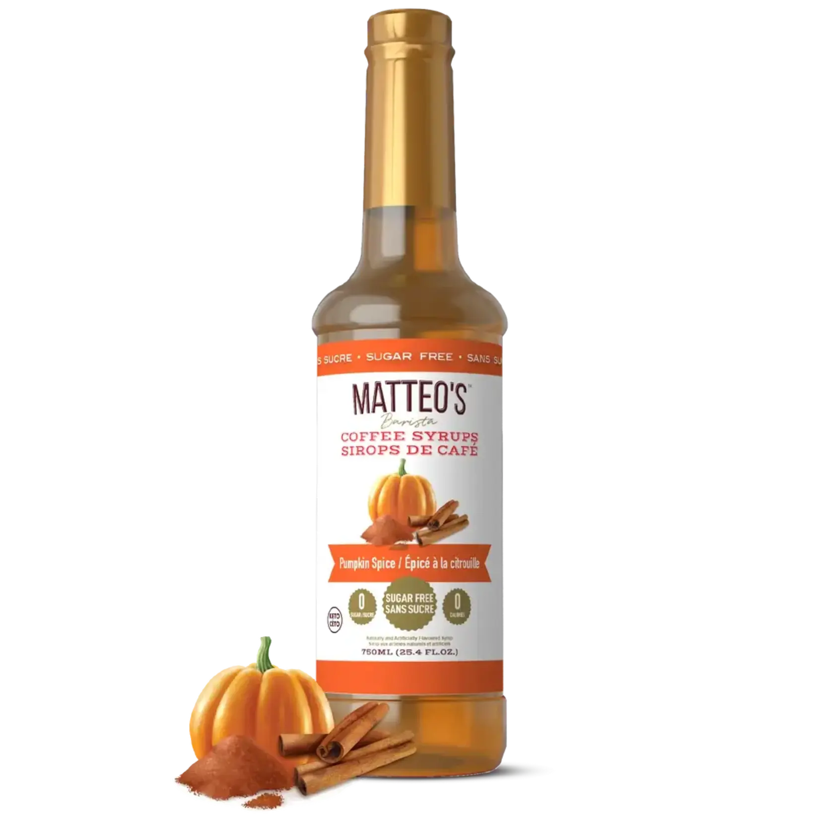 MATTEO'S Sugar Free Coffee Syrup, Pumpkin Spice 750ml