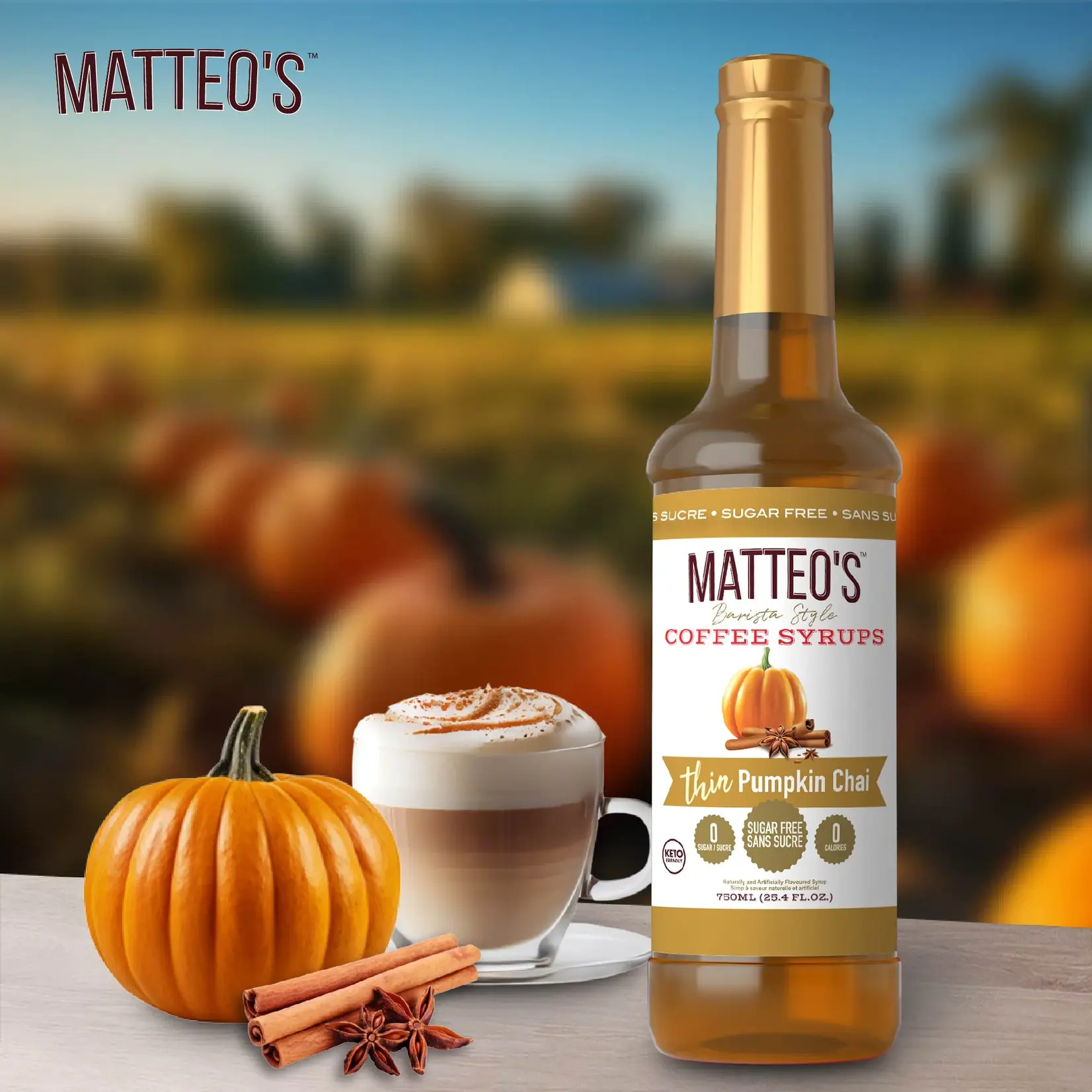 MATTEO'S Sirop à café citrouille chai 750ml