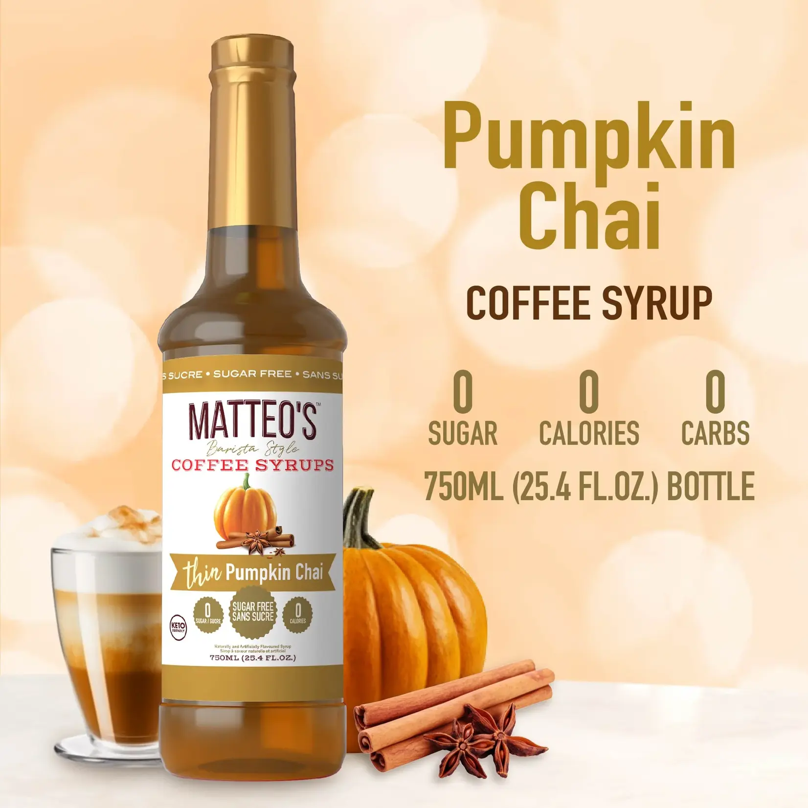 MATTEO'S Sirop à café citrouille chai 750ml