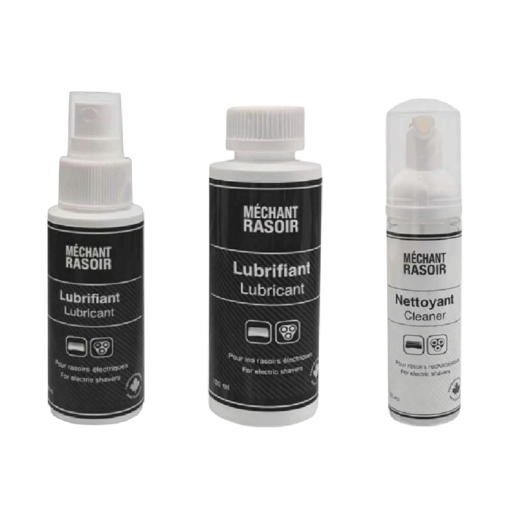 MÉCHANT RASOIR Lubricant Set (60ml & 120ml) & Shaver Cleaner (70ml)