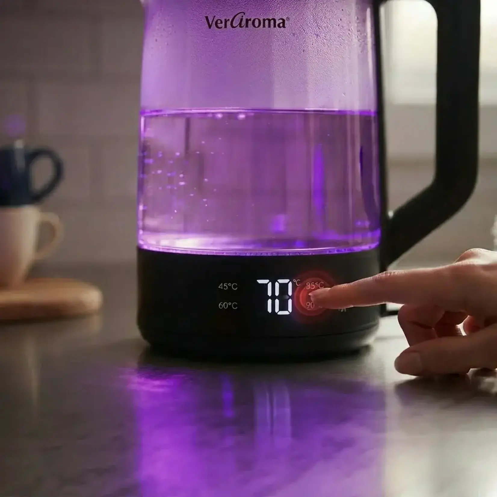 JS GOURMET Bouilloire Wi-Fi en verre 1.8L