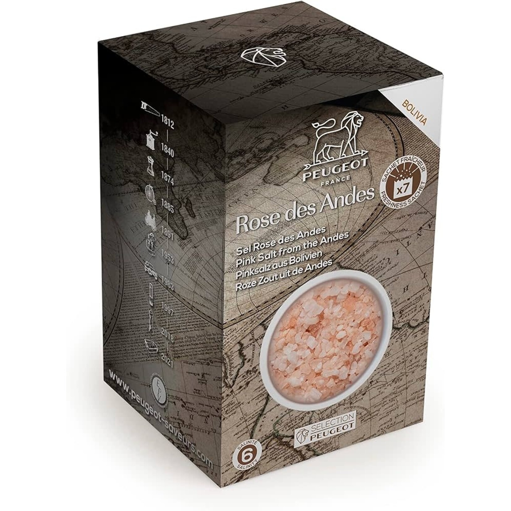PEUGEOT Coarse pink cooking salt from Bolivia, 350g