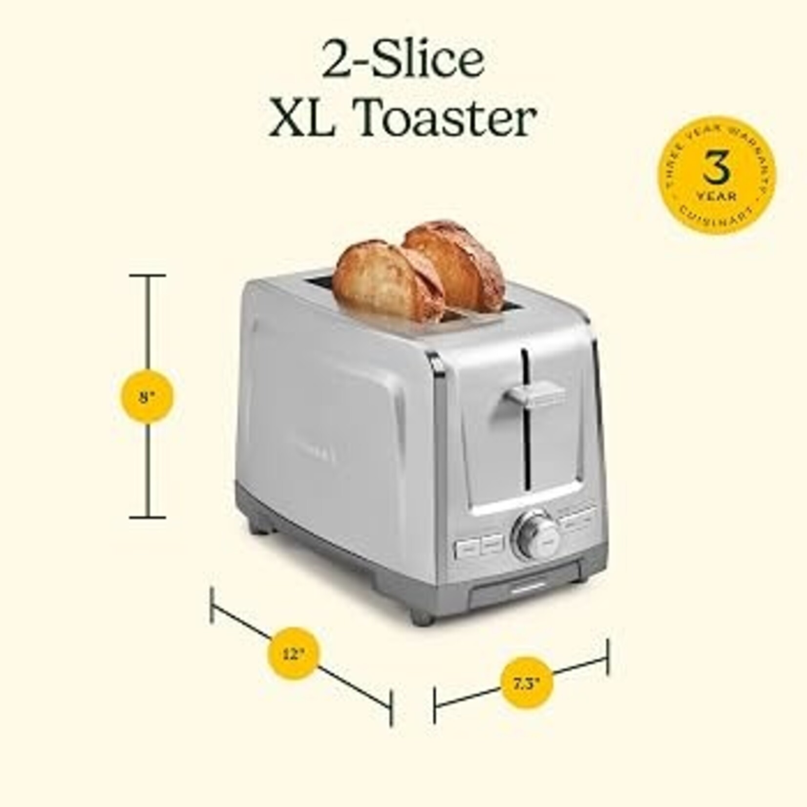 CUISINART Grille-pain 2 tranches larges