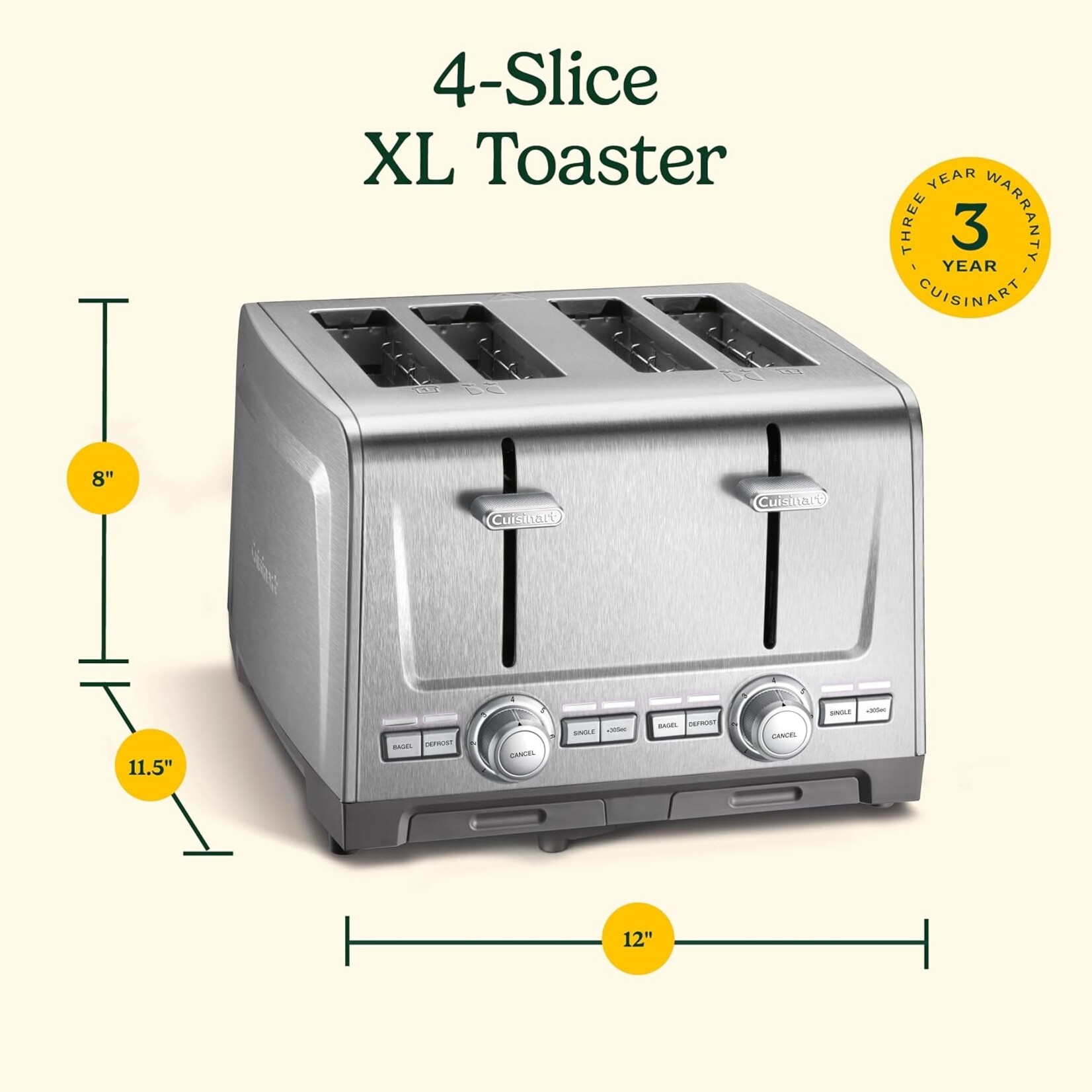 CUISINART CPT-1800C - GRILLE-PAIN 4TR XL S/S CUISINART