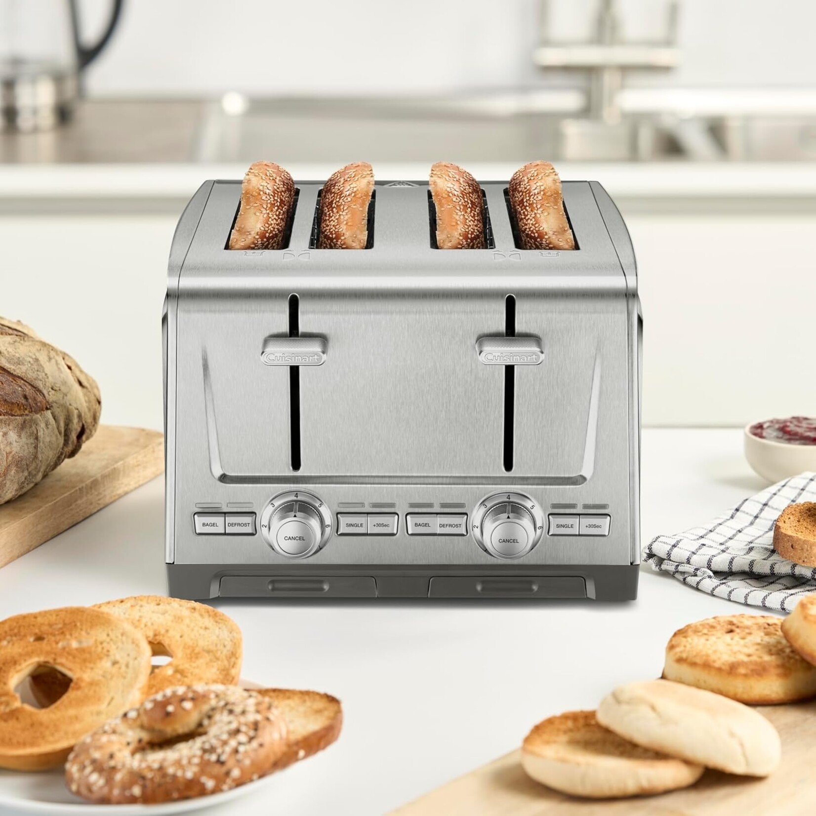 CUISINART Grille-pain 4 tranches, fentes extra larges inox