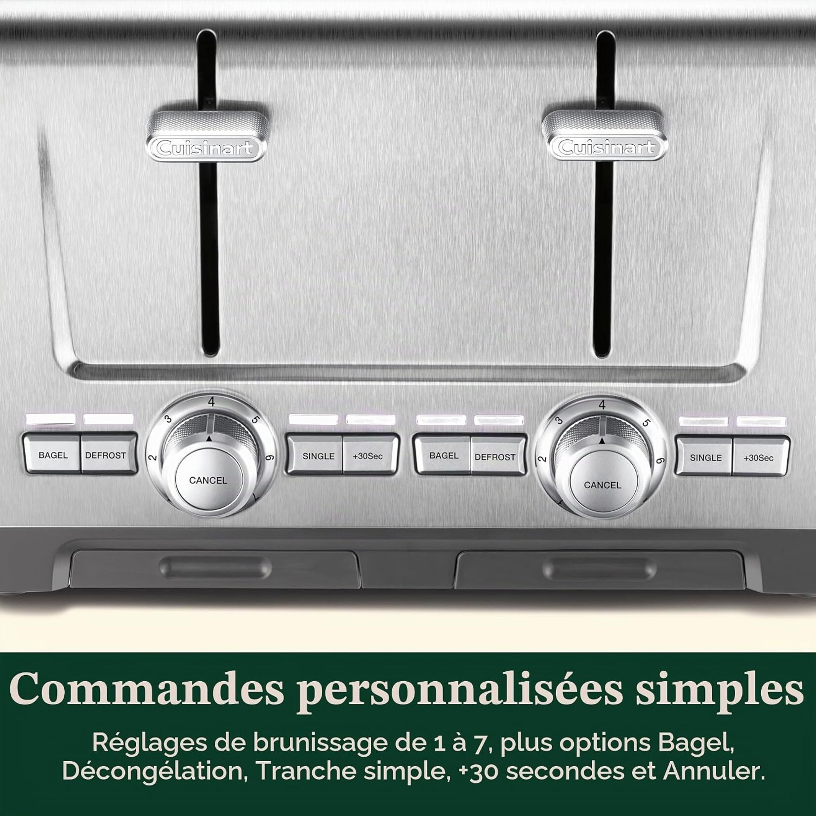 CUISINART Grille-pain 4 tranches, fentes extra larges inox