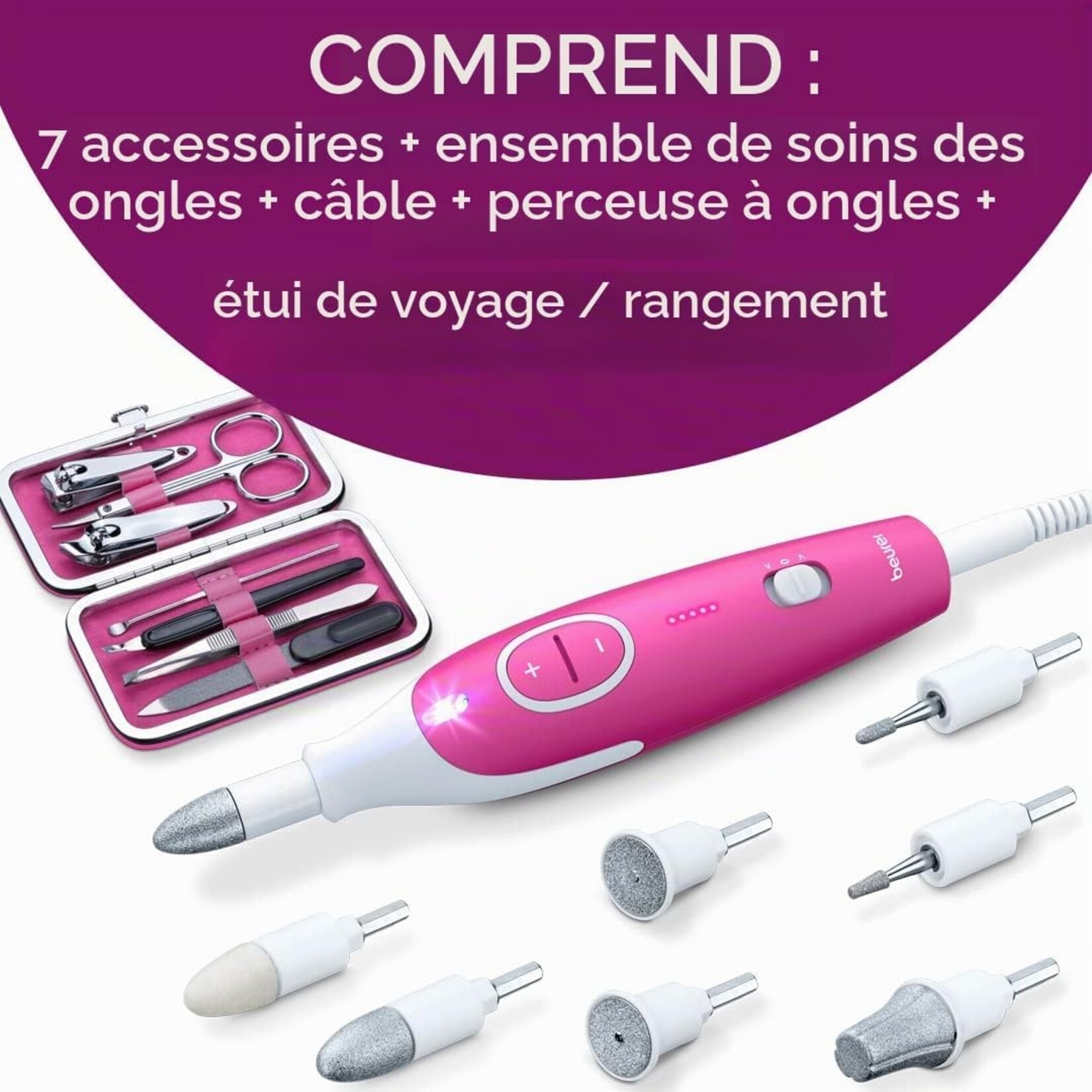 BEURER 18-Piece Pink Manicure Set - MP44