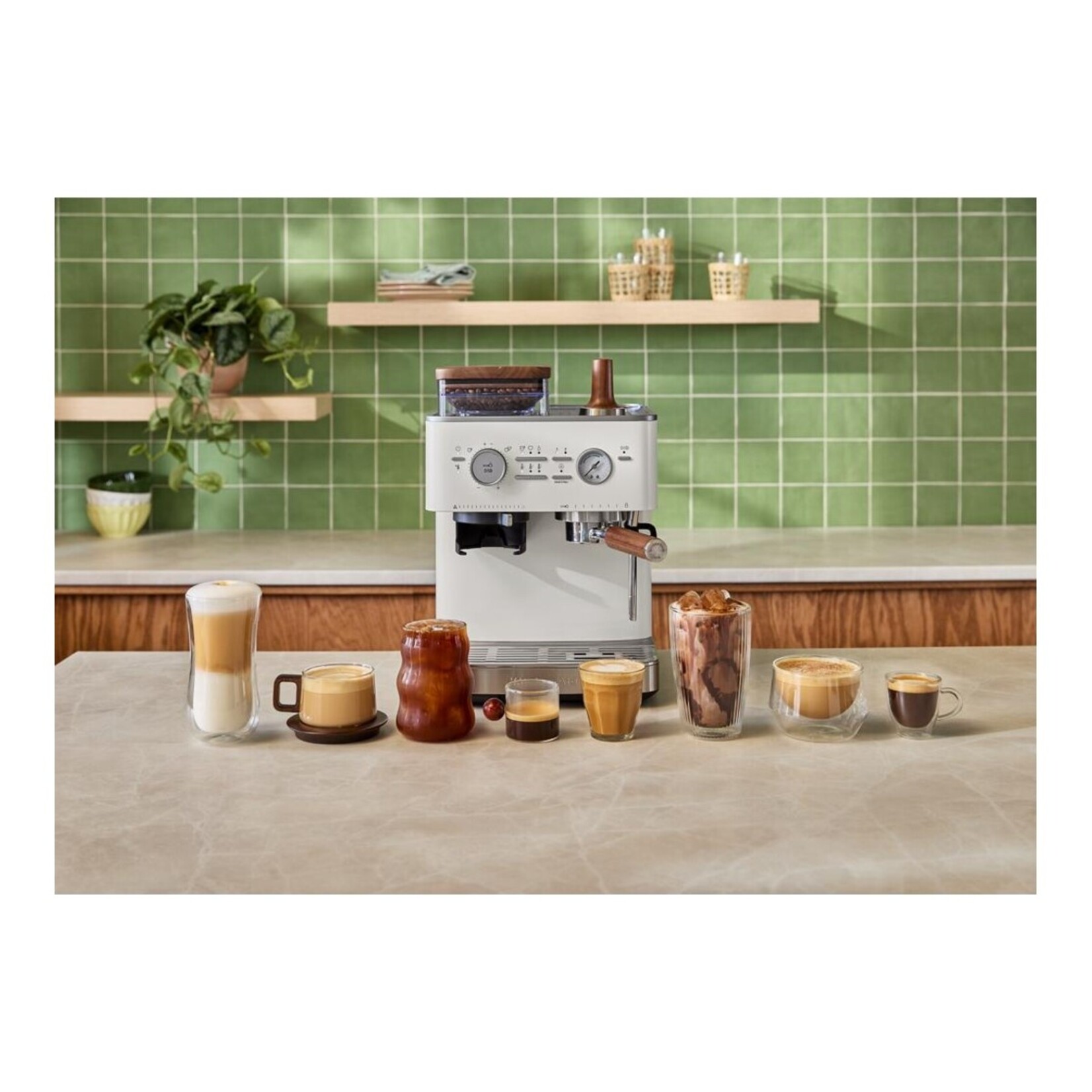 KITCHENAID Trousse d'accessoires pour machine à espresso en bois de noyer