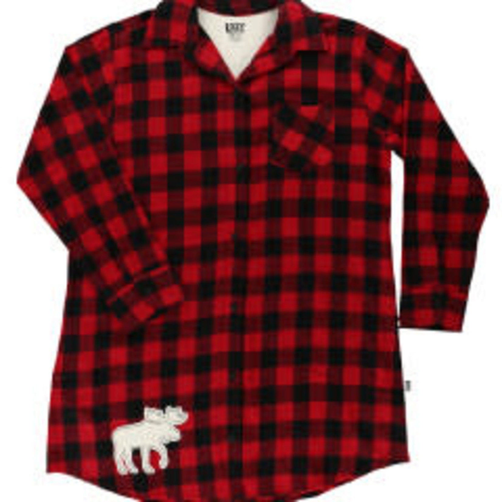 Lazy One Flannel Moose Plaid | Button Nightshirt