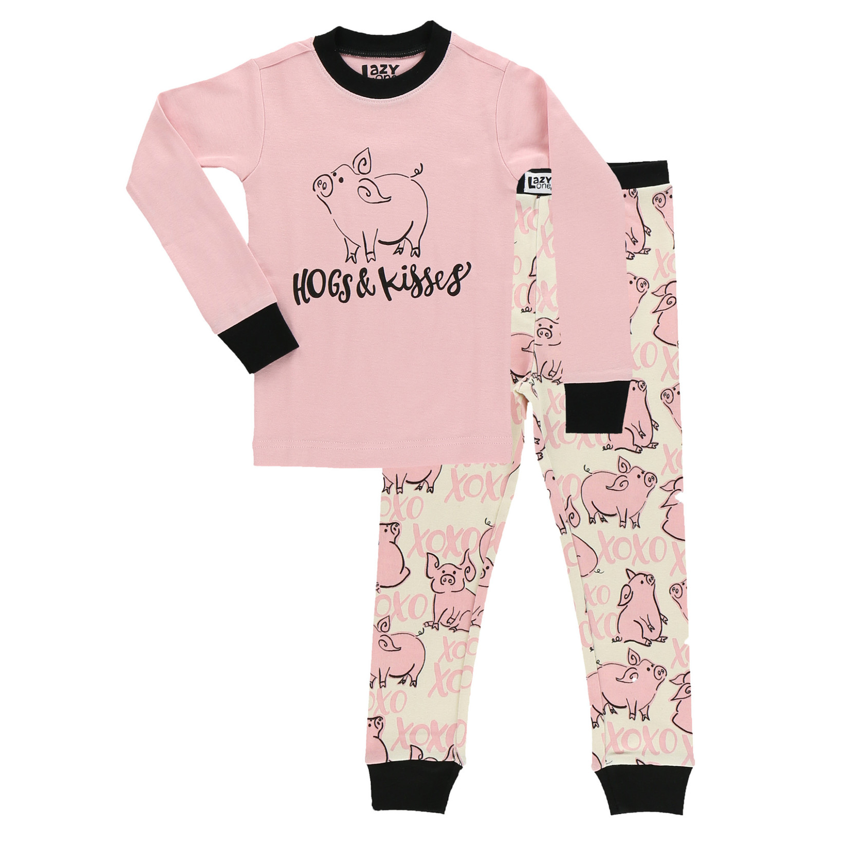 Lazy One Hogs & Kisses Kid's Long Sleeve PJ's