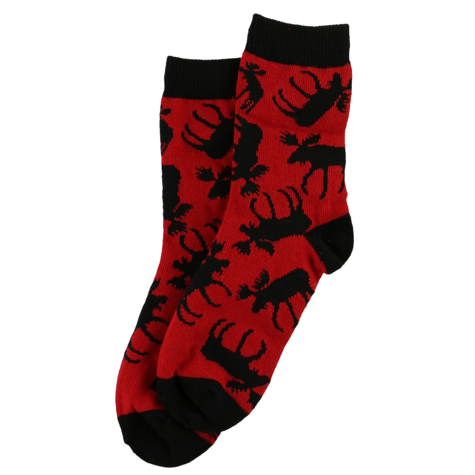 Lazy One Classic Moose Red Kid's Sock