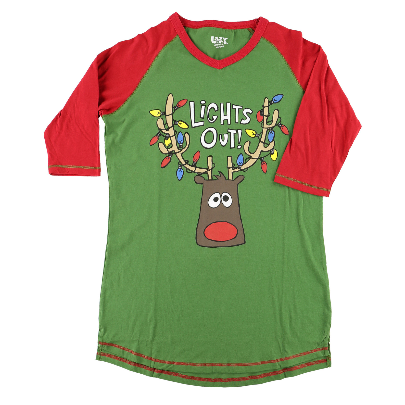 Lazy One Lights Out! Women's Reindeer Tall Tee