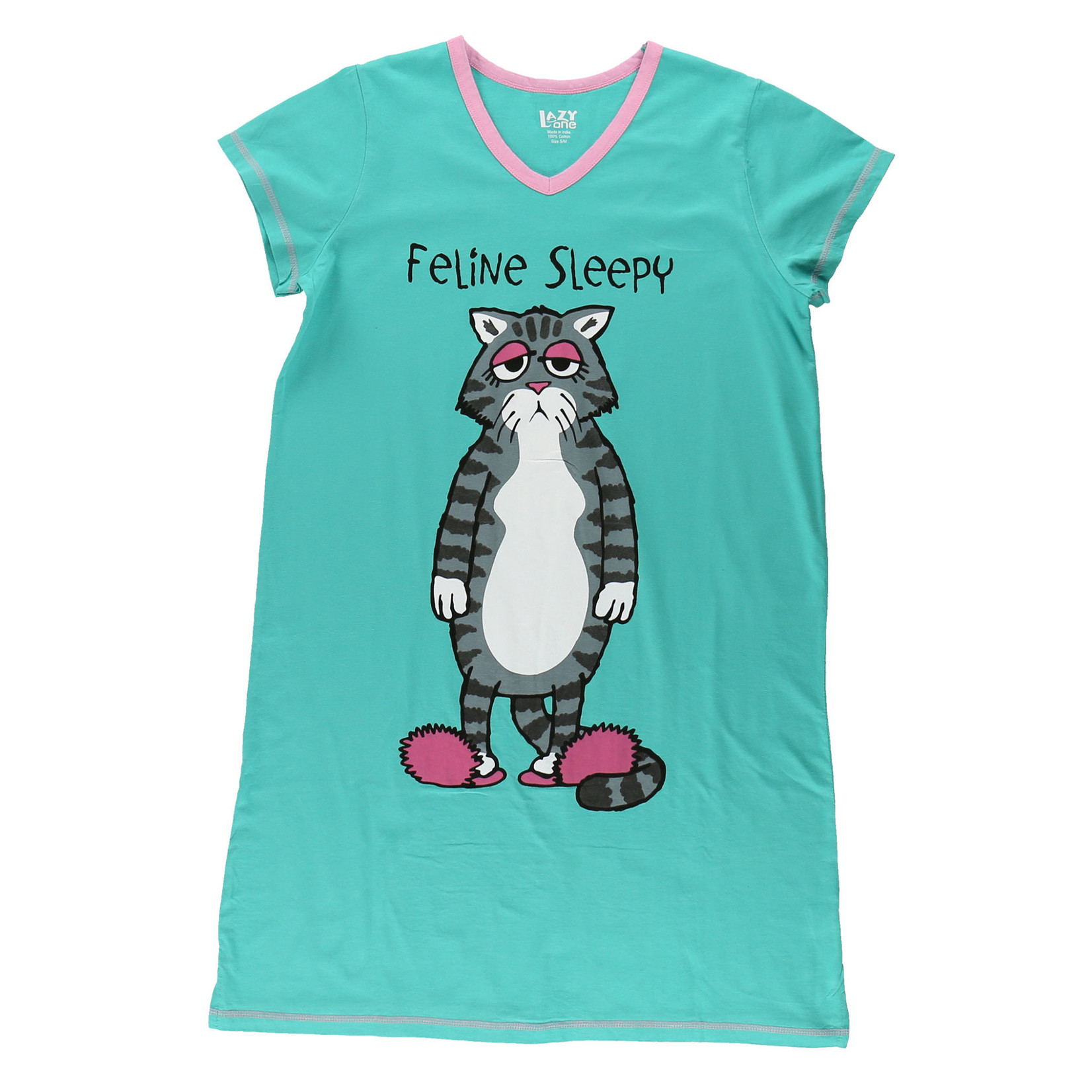 Lazy One Feline Sleepy  V-neck Nightshirt