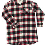 Lazy One Black Plaid Flannel Nightshirt