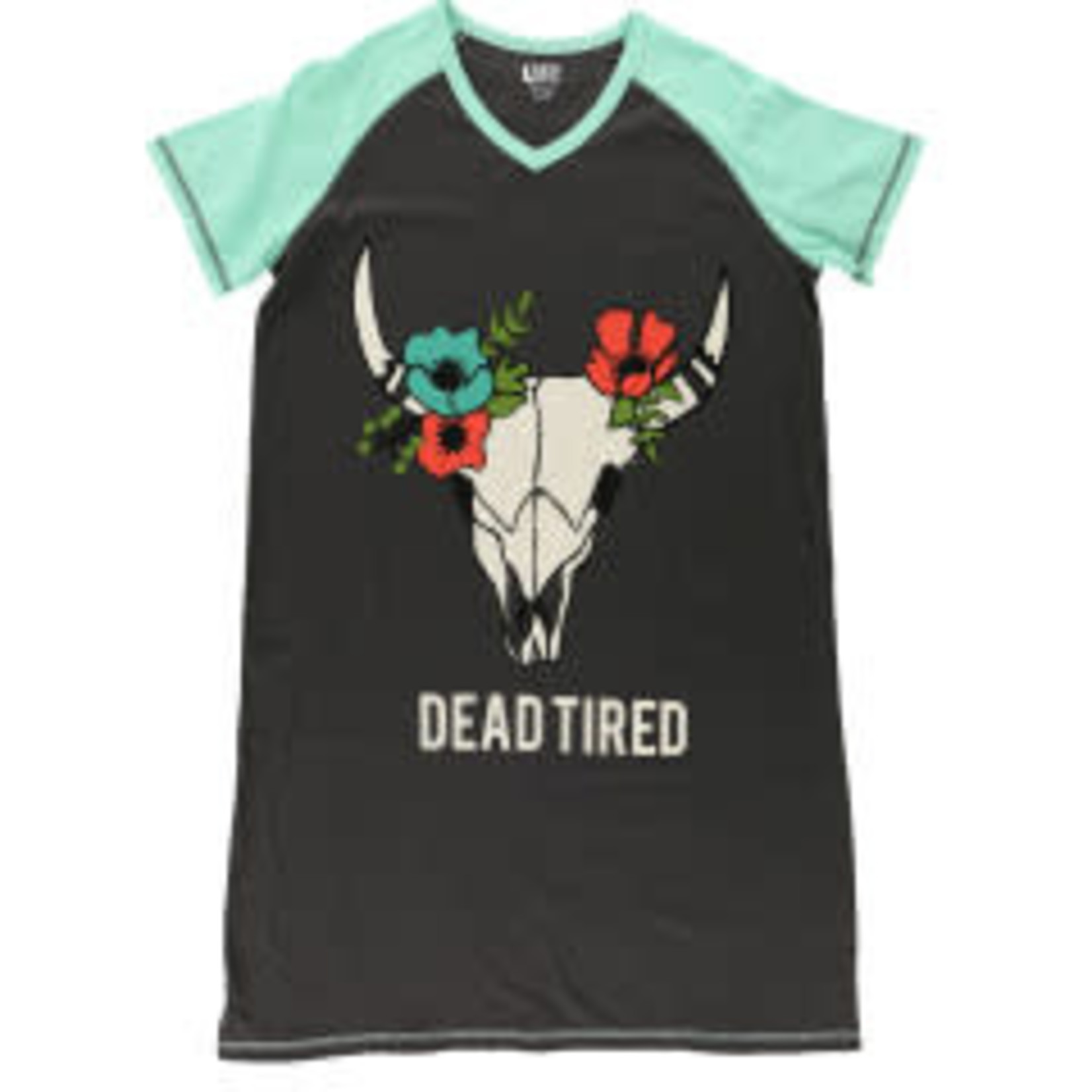 Lazy One (DNR) Dead Tired Mint  V-neck Nightshirt: