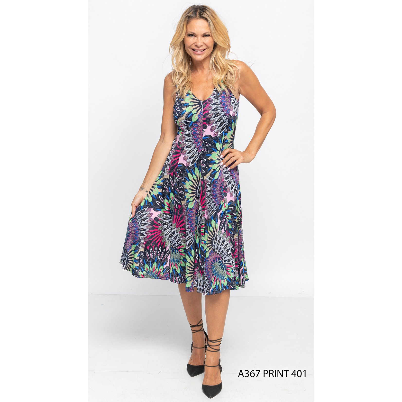 A367 Sleeveless V-Neck DRESS: