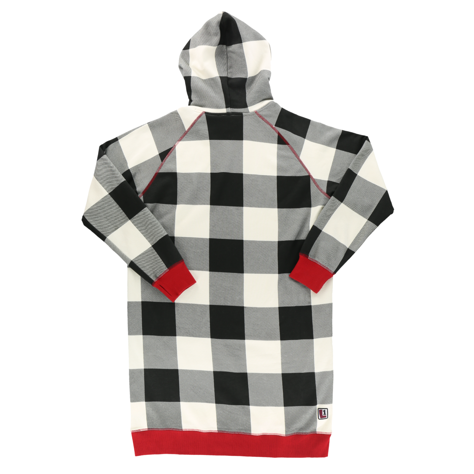 Lazy One Black White Plaid Sleep Hoodie