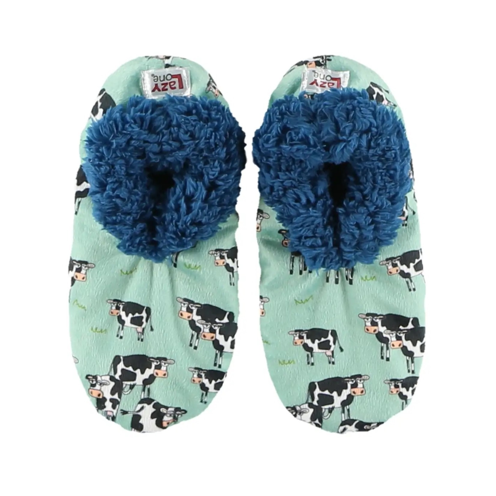 Lazy One Moody in the Morning Blue Fuzzy Feet Slippers