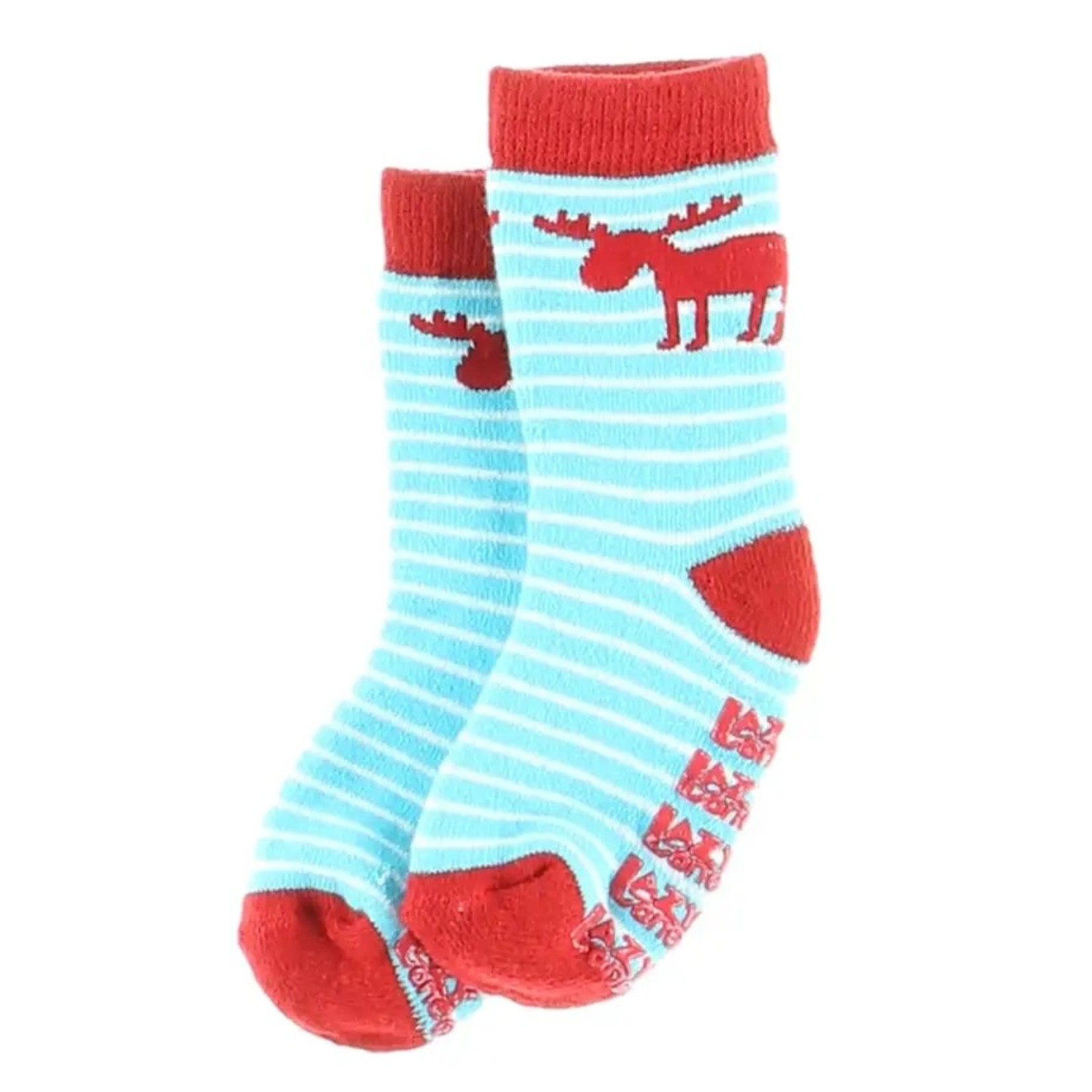 Lazy One Moose Stripe Blue Infant Socks: