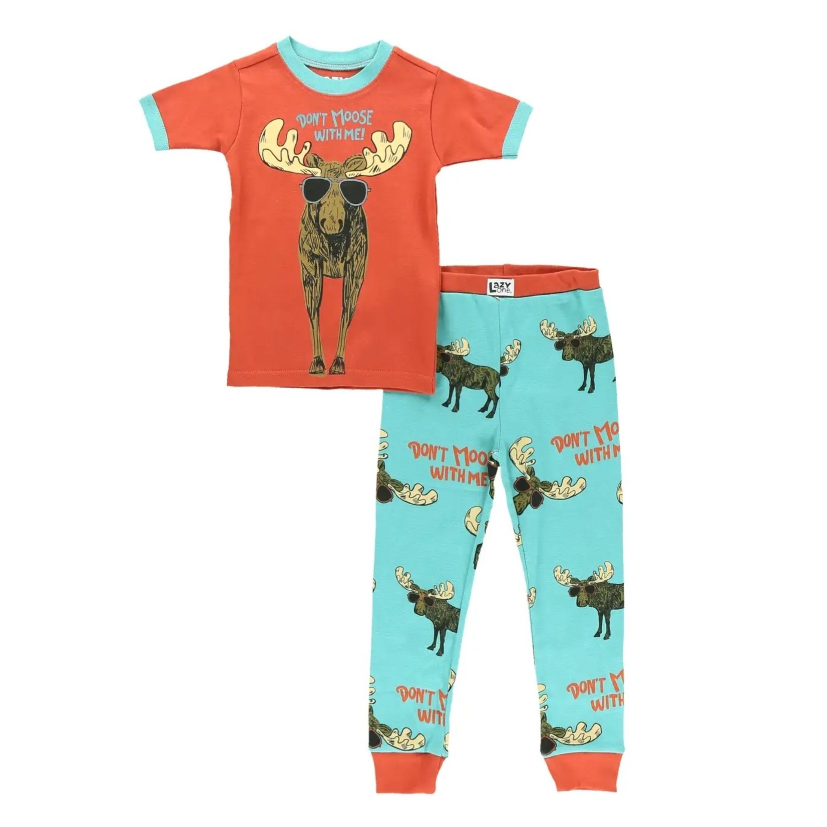 Lazy One Don't Moose With Me Orange Kid's Short Sleeve PJ's