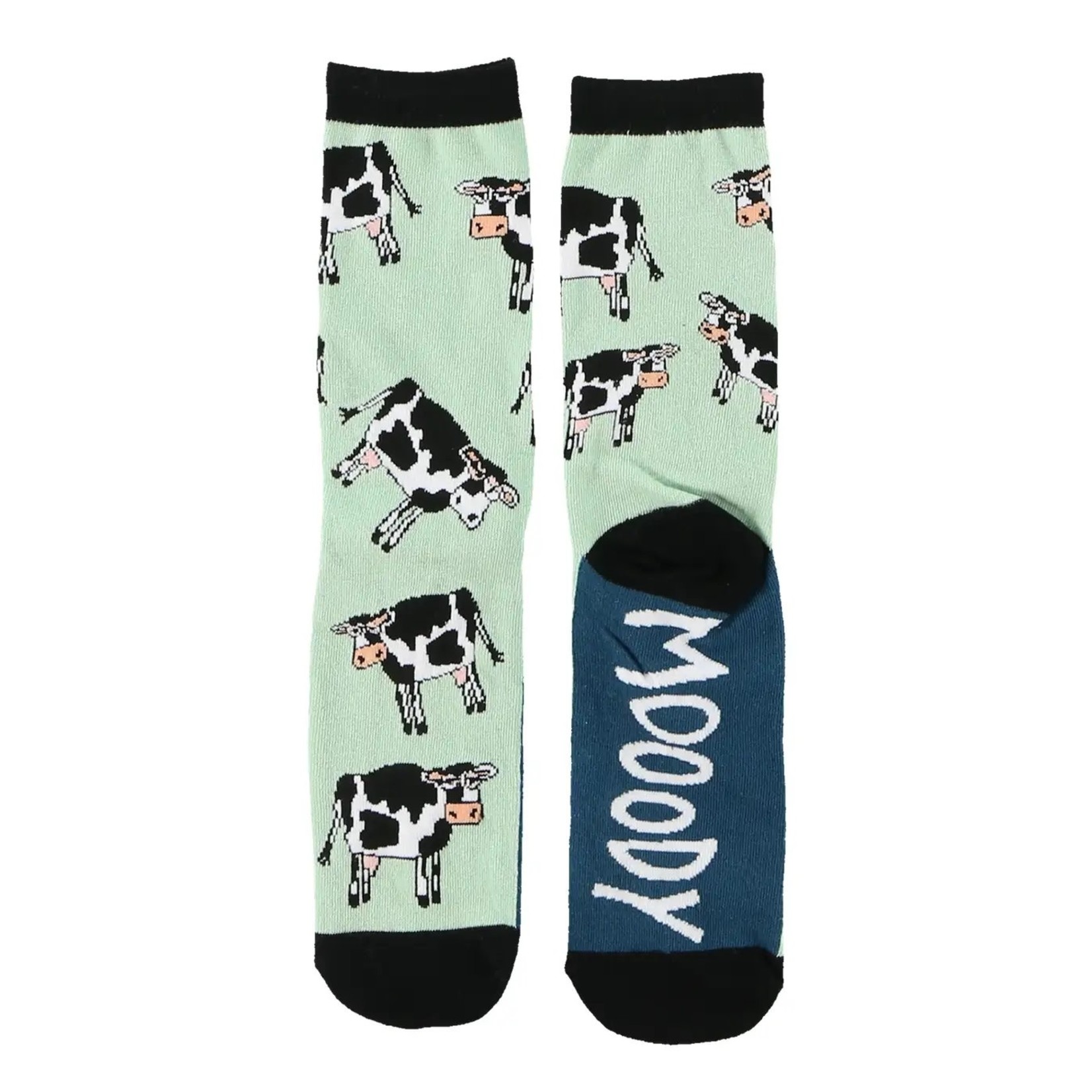 Lazy One Moody In The Morning Cow Crew Sock
