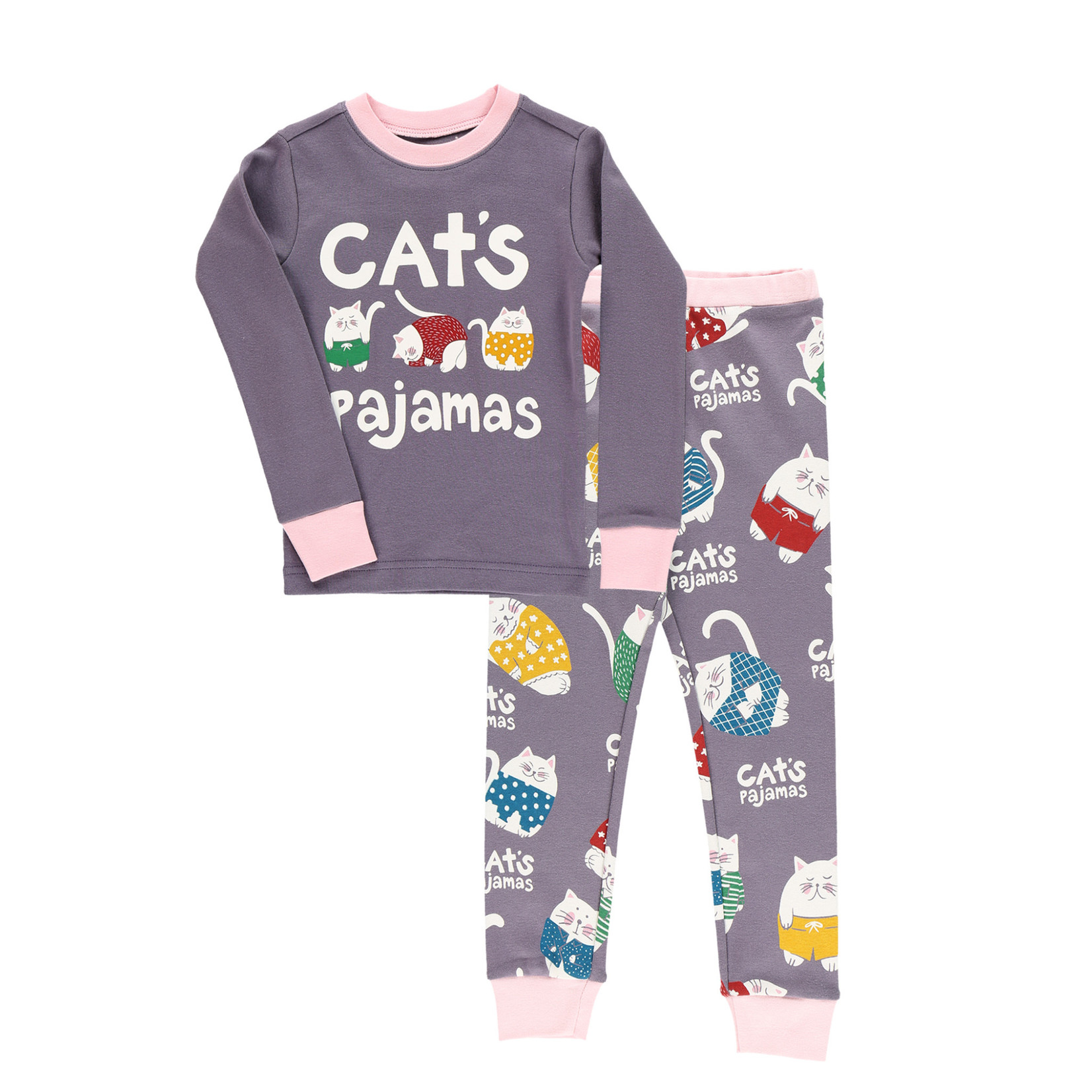 Lazy One Cat's Pajamas Kid's Long Sleeve PJ's