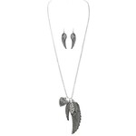 Rain Silver Angel Wings Necklace Set