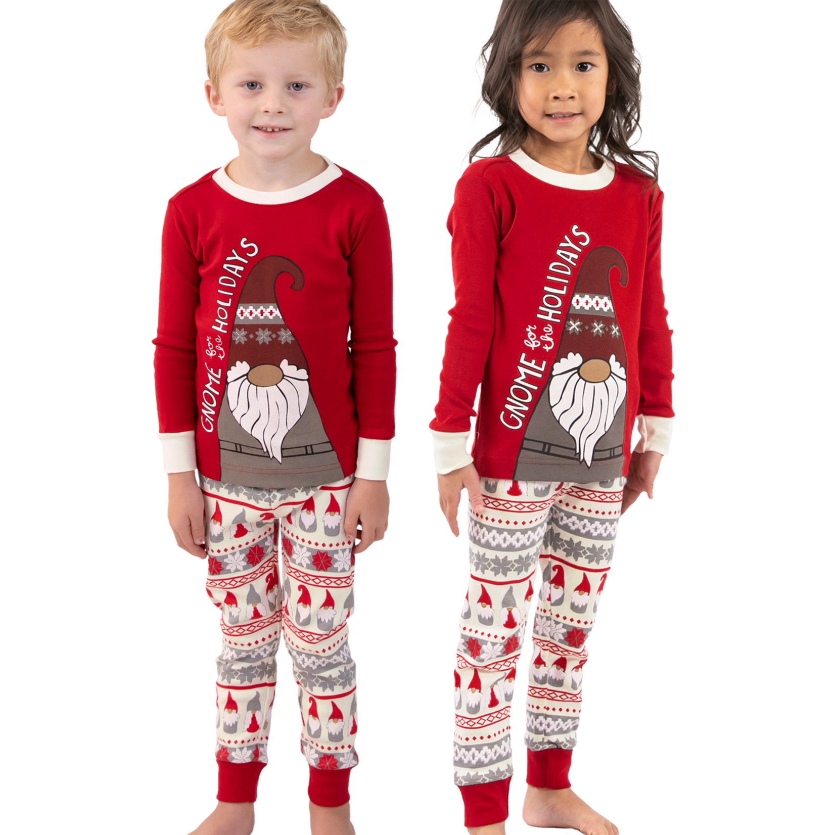 Lazy One Gnome For The Holidays Kid's Long Sleeve PJ's