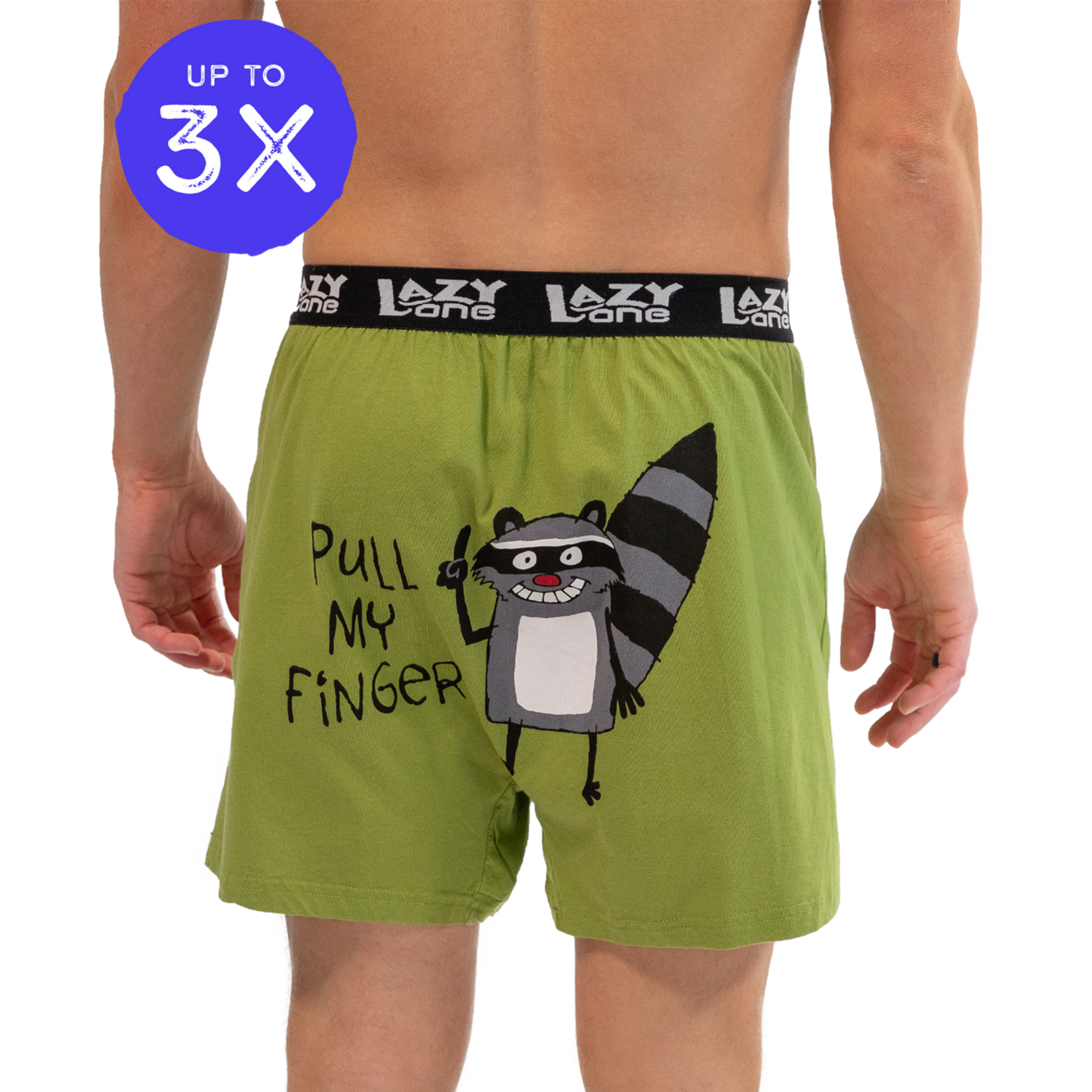 Lazy One Pull My Finger Men's Funny Raccoon Boxer