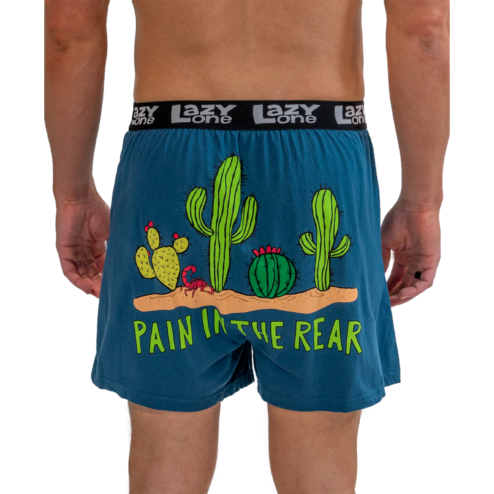 Lazy One Pain In The Rear Men's Cactus Funny Boxer