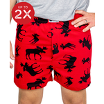 Lazy One Red Classic Moose Men's Funny Boxer