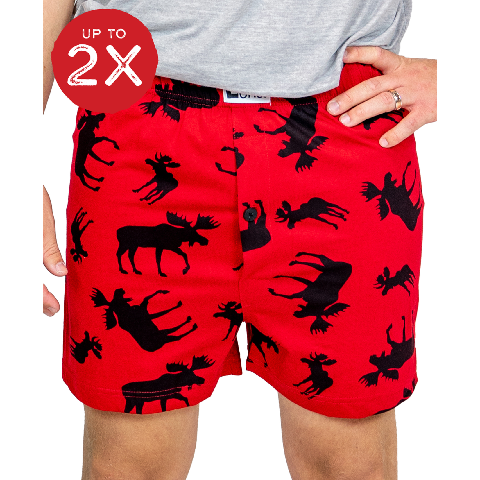 Lazy One Red Classic Moose Men's Funny Boxer