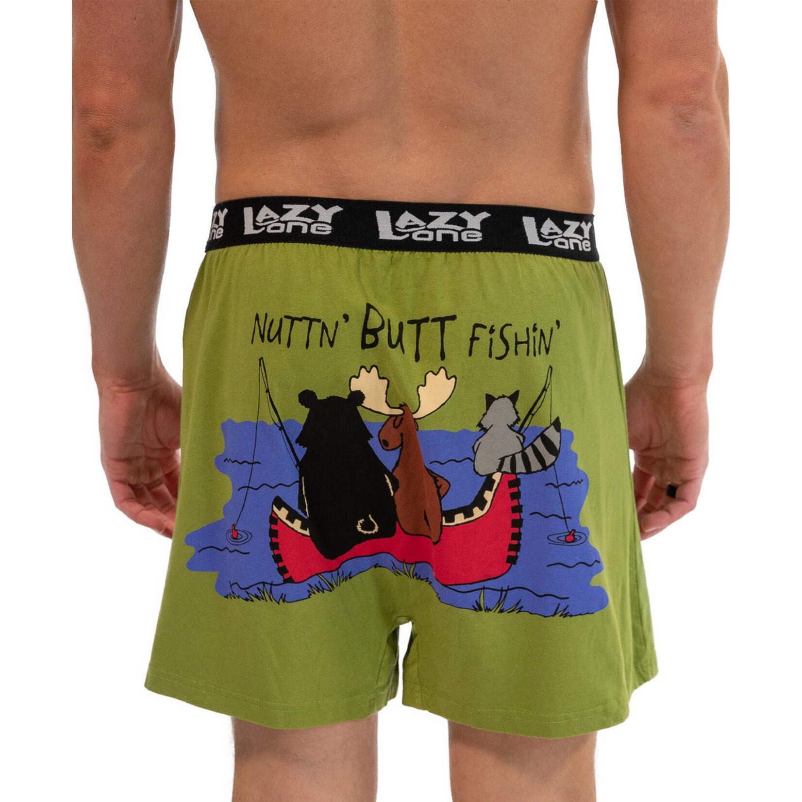 Lazy One Nuttn' Butt Fishin' Men's Critter Funny Boxer
