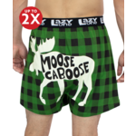 Lazy One Moose Caboose Plaid Men's Funny Boxer
