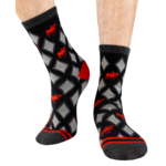 Lazy One Red Argyle Moose Crew Sock