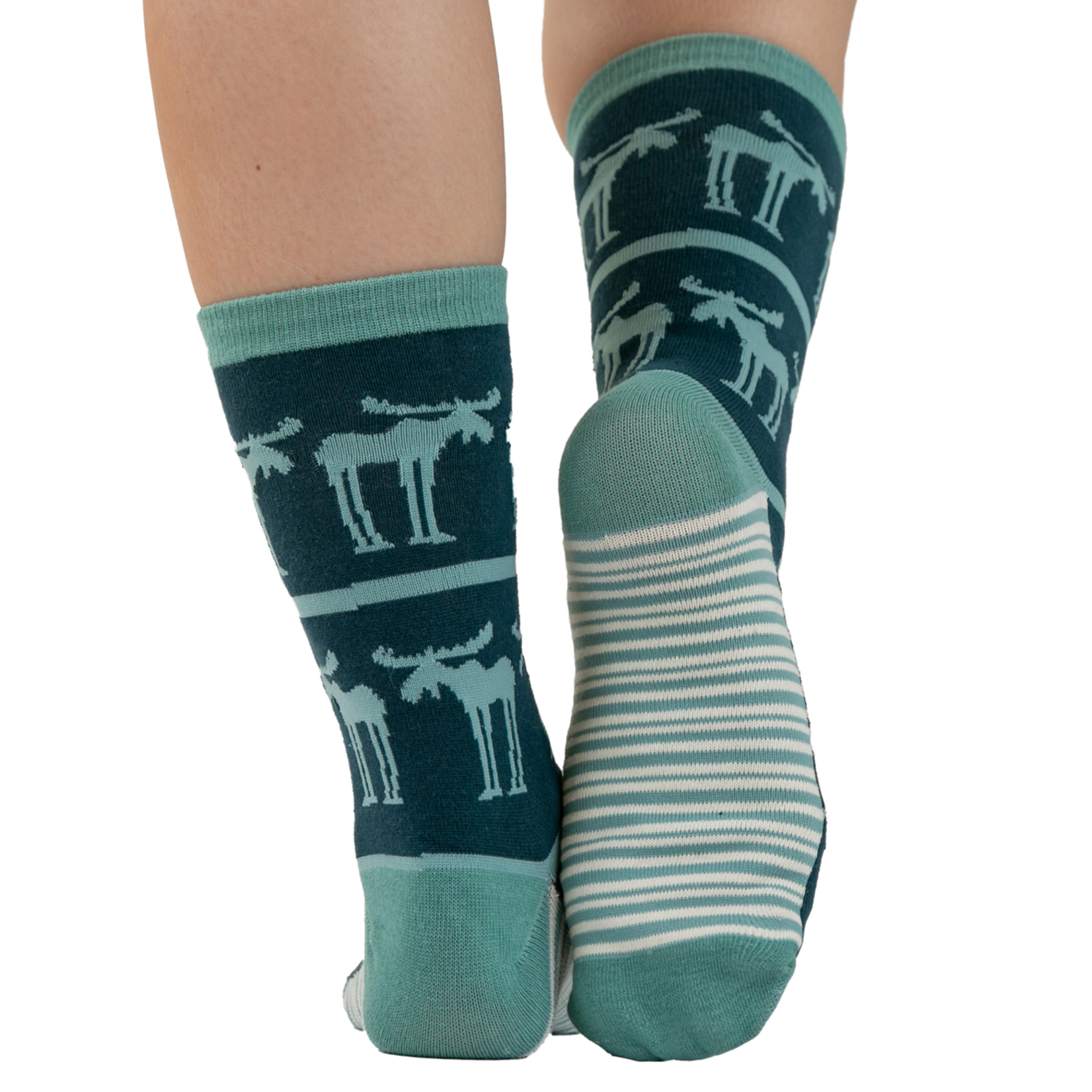 Lazy One Funky Moose Blue Crew Sock