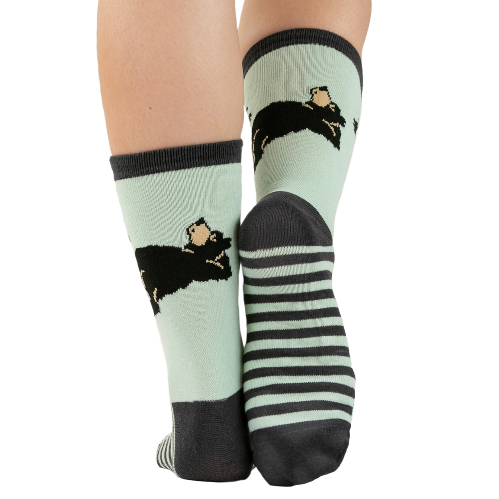 Lazy One Bearly Awake Grey Crew Sock