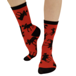 Lazy One Red Classic Moose Crew Sock