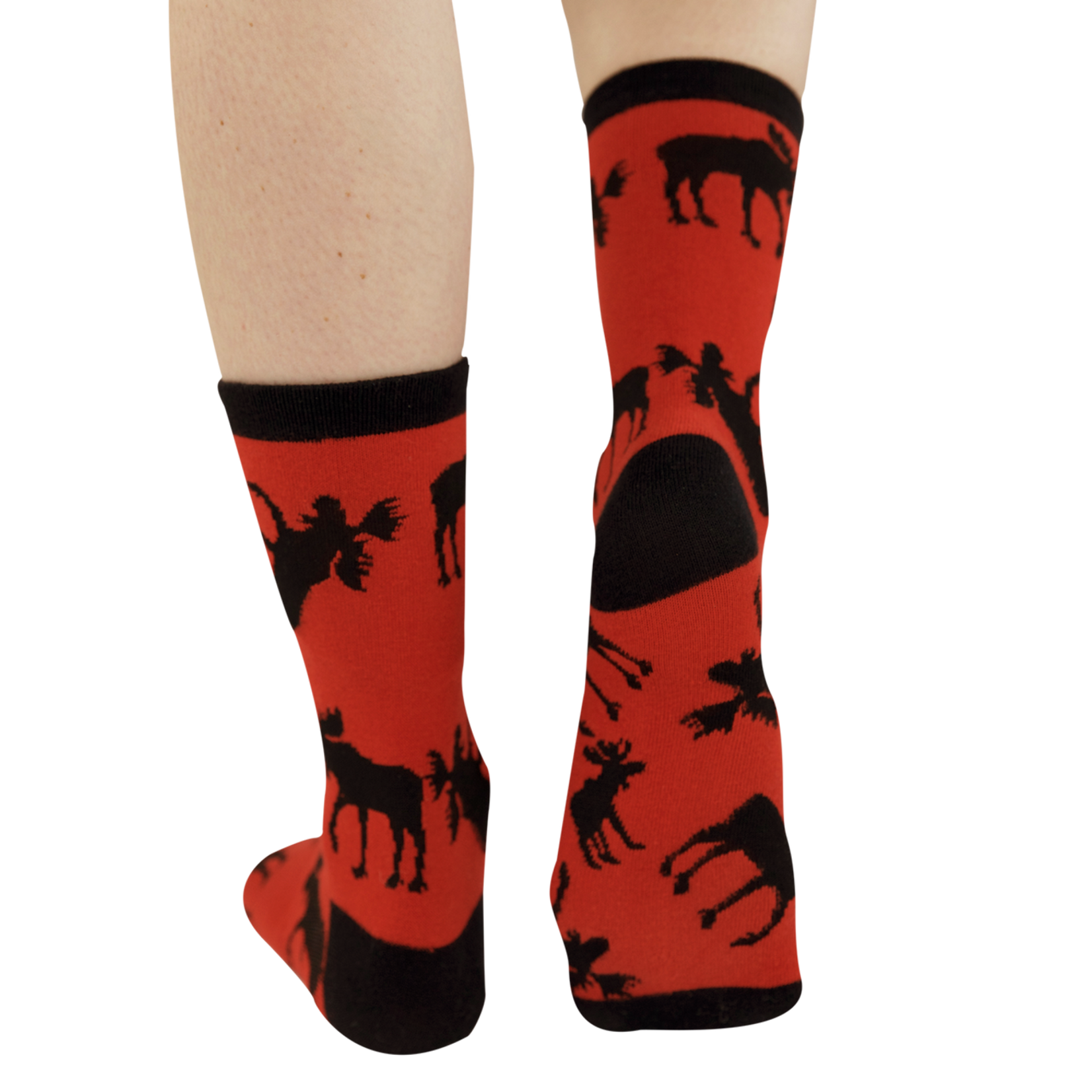 Lazy One Red Classic Moose Crew Sock