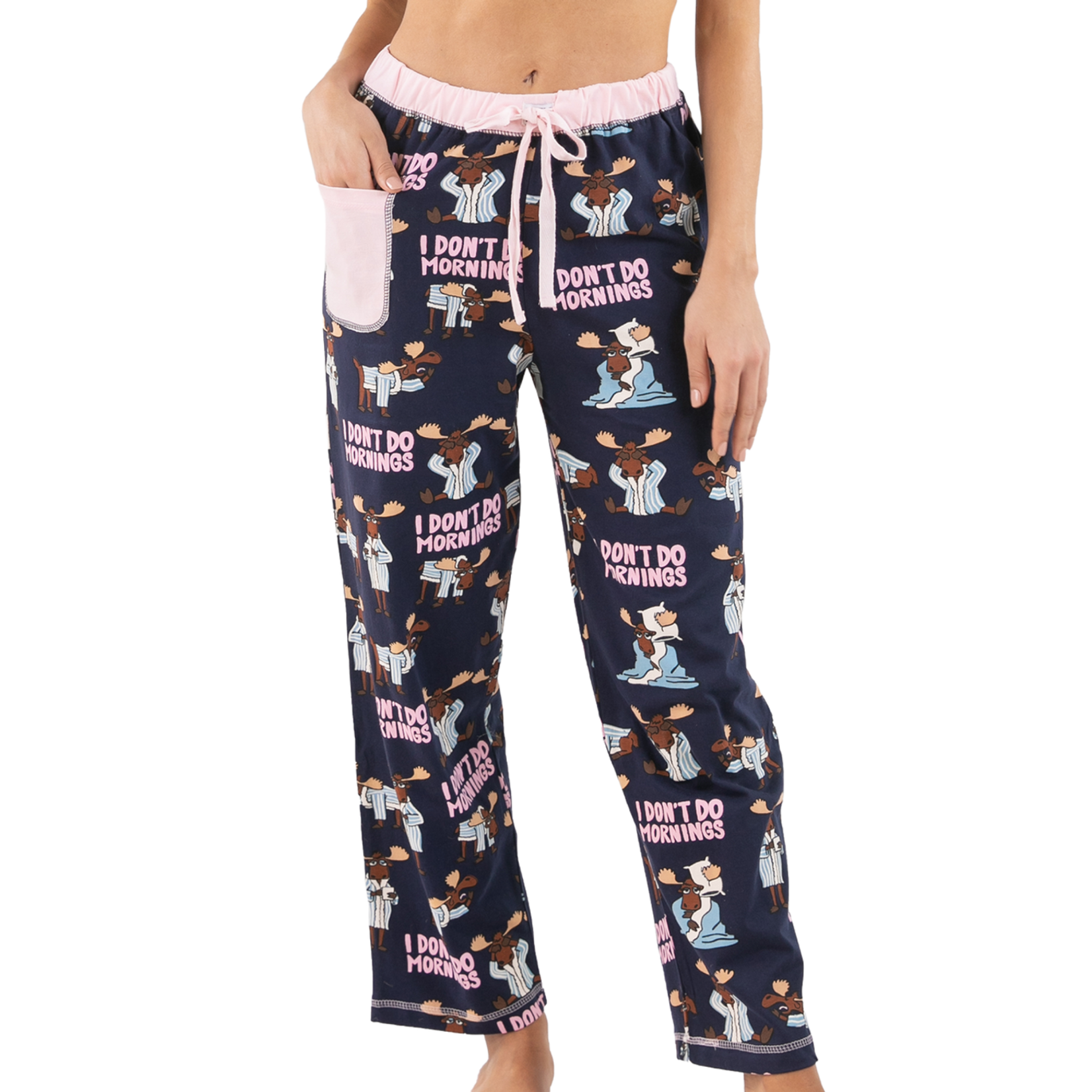 Lazy One I Don't Do Mornings Women's Regular Fit Moose PJ Pants