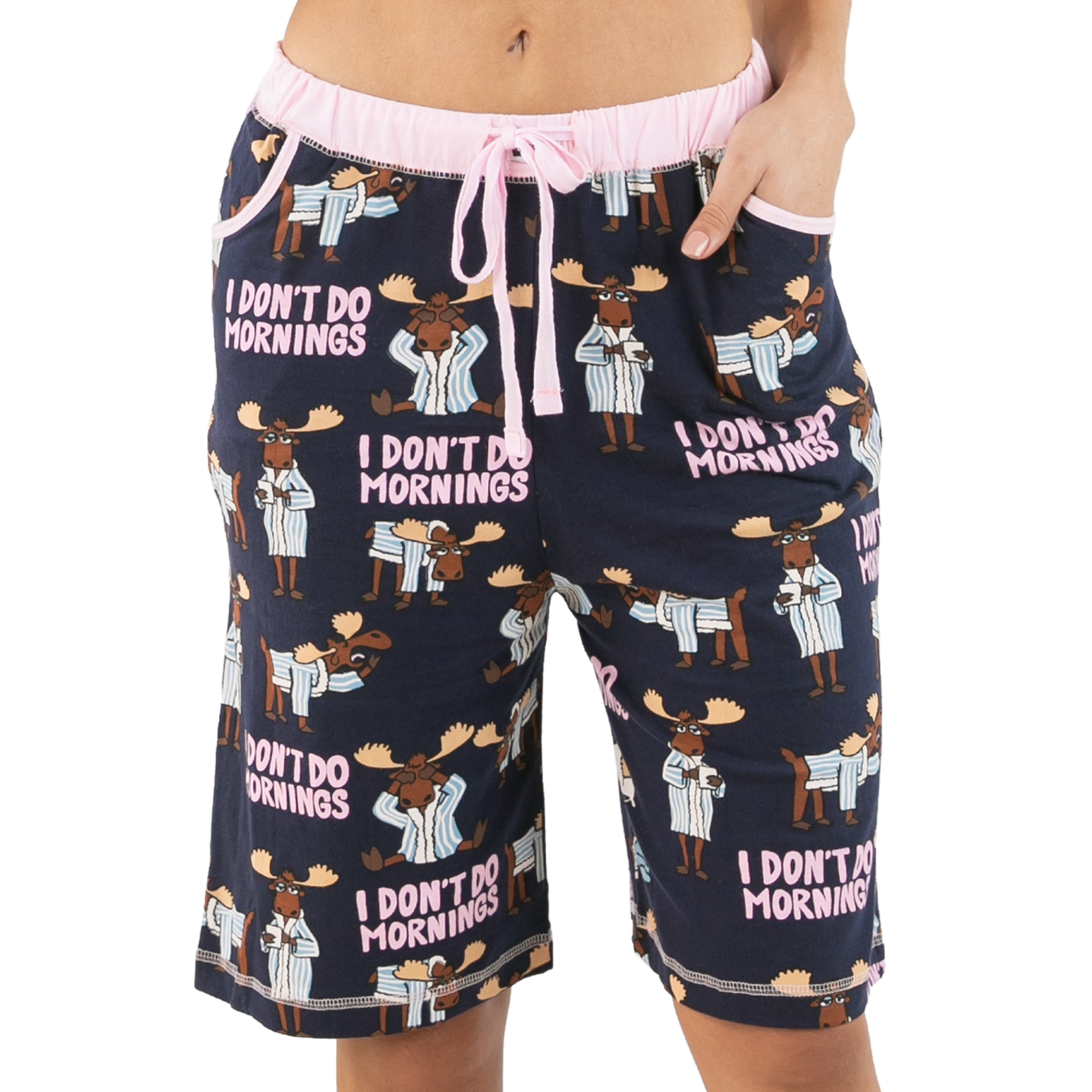 Lazy One Don't Do Mornings Women's Moose Bermuda Shorts