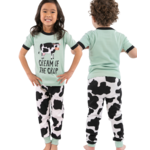 Lazy One Cream of the Crop Kid's Short Sleeve Cow PJ