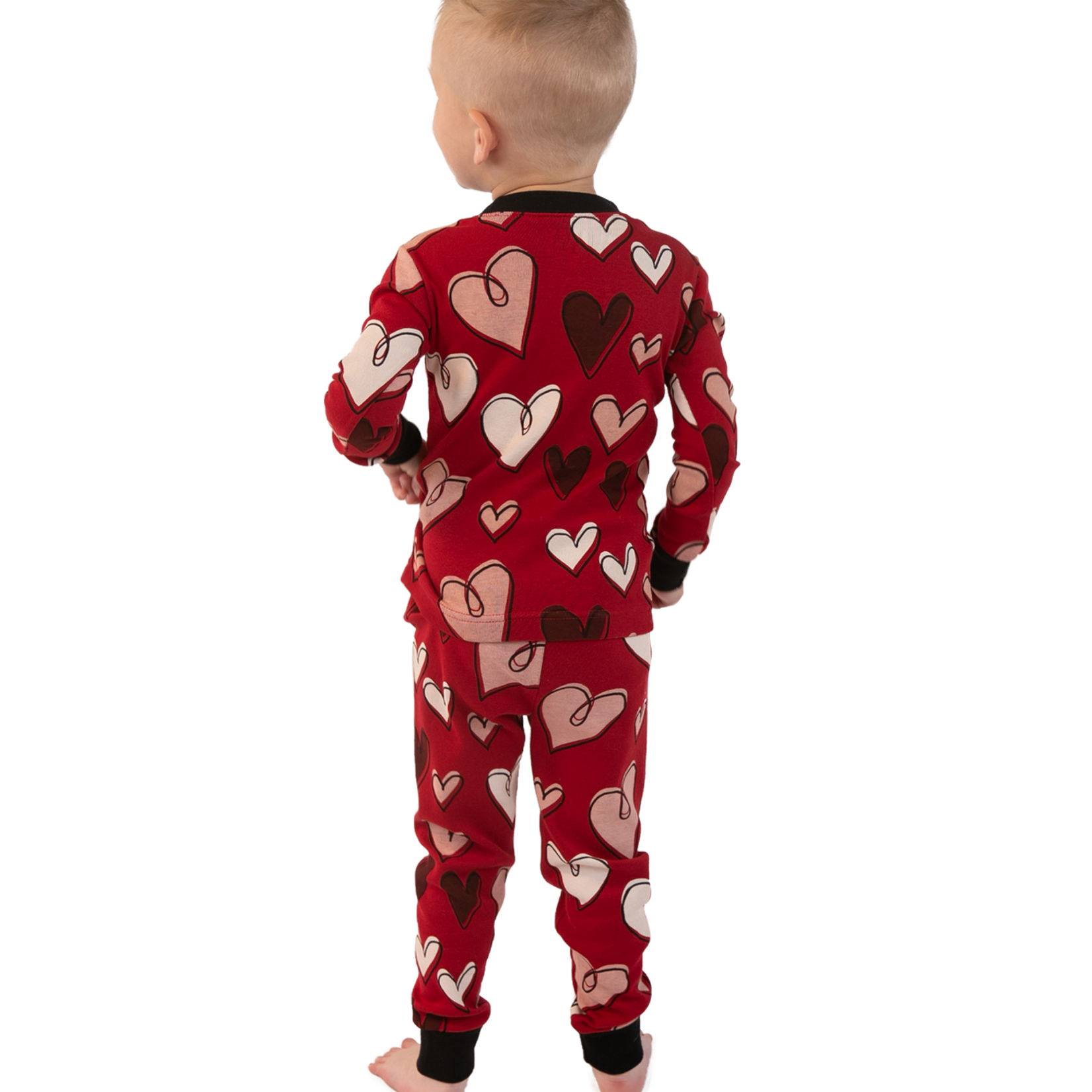 Lazy One Hearts Kid's Long Sleeve PJ's