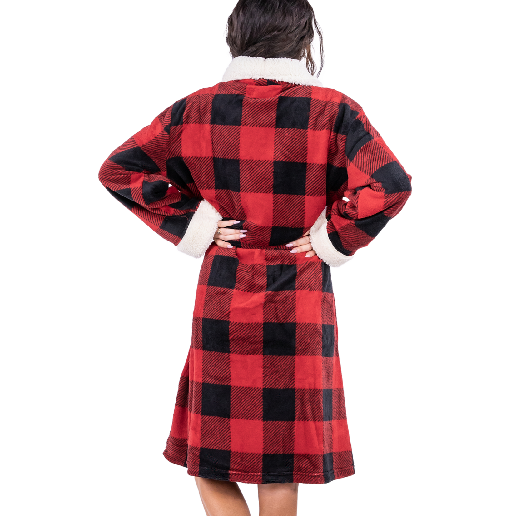 Lazy One Moose Plaid Women's Bathrobe